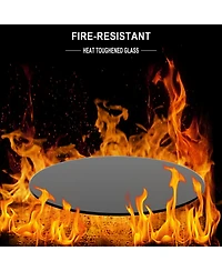 Streamdale Furniture 20" Round Black Tempered Glass Table Top