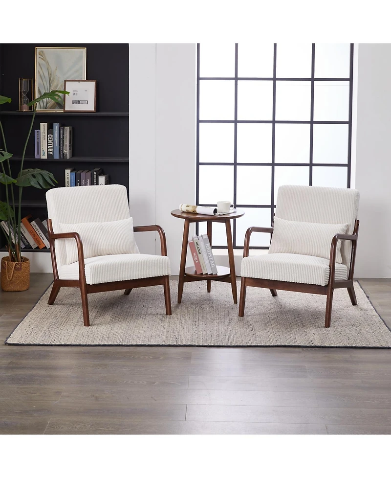 Streamdale Furniture Mid-Century Modern Accent Chair Beige