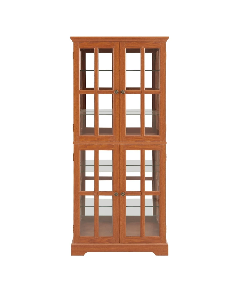 Streamdale Furniture + Dark Oak + Wood/Glass + Adjustable Shelves + Curio Cabinet