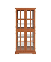 Streamdale Furniture + Dark Oak + Wood/Glass + Adjustable Shelves + Curio Cabinet