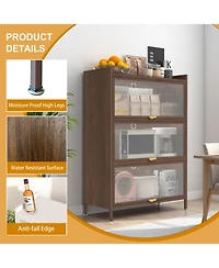 Streamdale Furniture 44" Metal 3-Door Cabinet