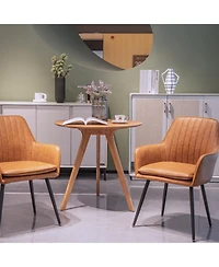 Streamdale Furniture Faux Leather Dining Chairs (Set of 2) - Whisky Brown