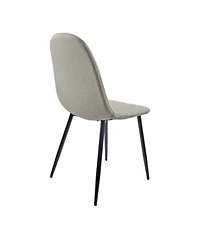 Streamdale Modern Linen Accent Dining Chairs (Set of 4), Black Metal Legs