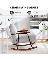 Streamdale Modern Accent Chair Arm Chair Living Room Rocking Chair Metal Frame