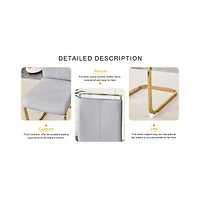 Streamdale Furniture 71" Tempered Glass Dining Set with 8 Light Gray Pu Chairs