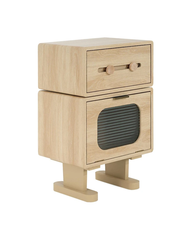 Streamdale Furniture Robot Side Table with Rotating Top & Storage