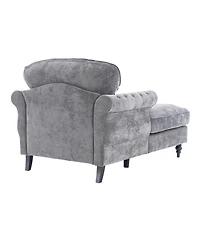 Streamdale Furniture Oversized Chenille Chaise Lounge Sofa Bed