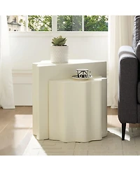 Streamdale Furniture Wavy Edge Side Table Set - Modern End Tables for Living Room/Bedroom
