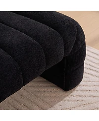 Streamdale Furniture Modern Upholstered Bed Bench, Channel Tufted, Chenille, Black