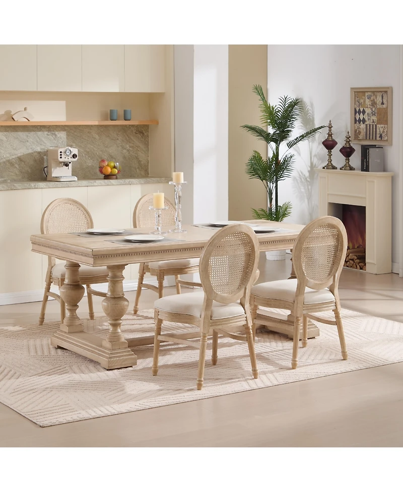 Streamdale Furniture French Country Rattan Back Dining Chairs (Set of 2)