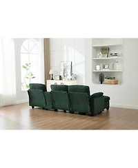 Streamdale Furniture L-Shape Corduroy Sofa- 4-Seater, Usb, Storage