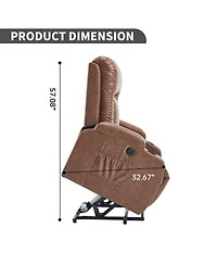 Streamdale Furniture Brown Power Lift Recliner Massage Chair with Heat & Usb