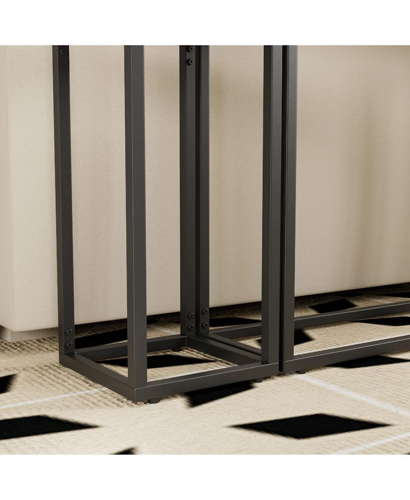 Streamdale Furniture 3-piece narrow hall table set industrial rural style brown/black