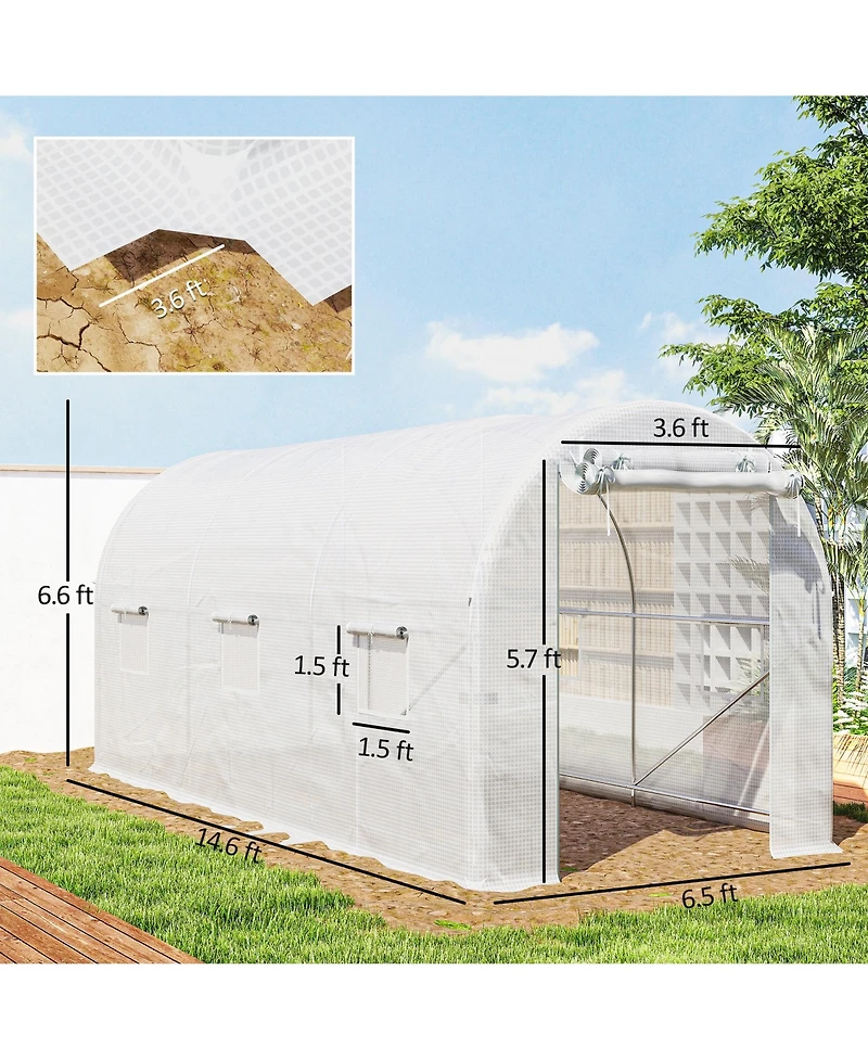 Outsunny Hoop house with Support Rods, Walk-in house,