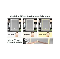 Streamdale Furniture Streamdale Led Makeup Vanity with Adjustable Lighting & Ample Storage