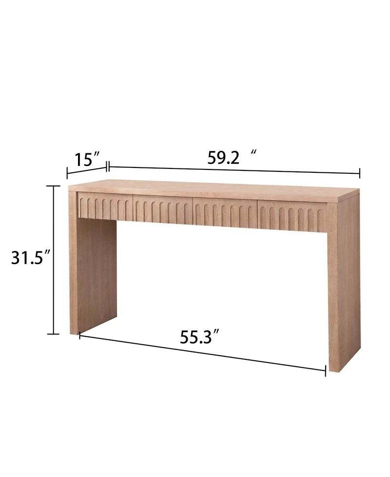 Streamdale Modern Console Table - 59.2" Natural Wood
