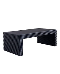 Streamdale Furniture Modern Black Ribbed Coffee Table
