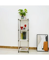 Streamdale Furniture Korean 4-Tier Stainless Steel Shelving Unit (49"H x 14.9"W