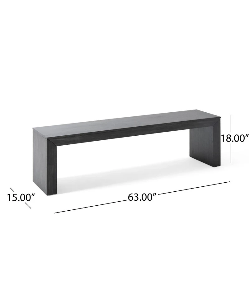 Streamdale Furniture Acacia Wood Black Dining Bench
