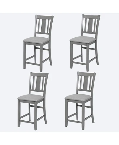 Streamdale Furniture Counter Height Chairs Set of 4, Padded Seat, Gray