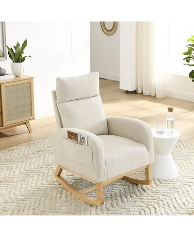 Streamdale Furniture 27.6" Modern Rocking Chair with High Back & Pockets
