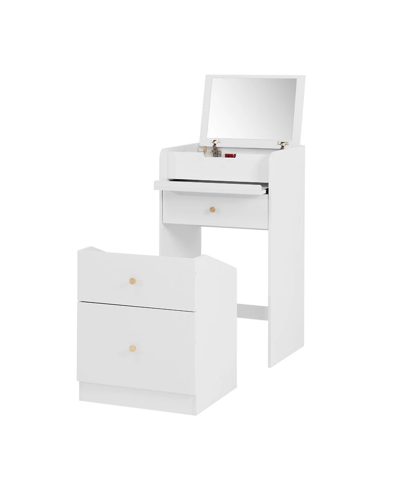 Streamdale Furniture White Vanity Desk with Mirror for Makeup