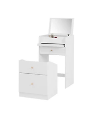 Streamdale Furniture White Vanity Desk with Mirror for Makeup
