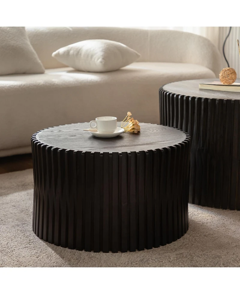 Streamdale Furniture Vintage Dark Brown Nesting Coffee Table Set (Set of 2)