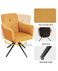 Streamdale Furniture Swivel Upholstered Dining/Desk Chairs (Set of 2 Orange)