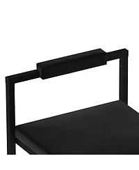 Streamdale Furniture Velvet Bar Stools Set of 2 - Counter Height Kitchen Chairs (Black