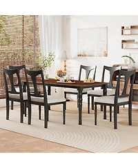 Streamdale Furniture Extendable Dining Table Set with 6 Upholstered Chairs
