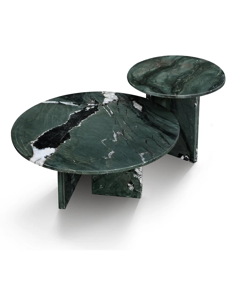 Streamdale Furniture Streamdale Marble Coffee Table Set - Natural Stone Living Room Tables