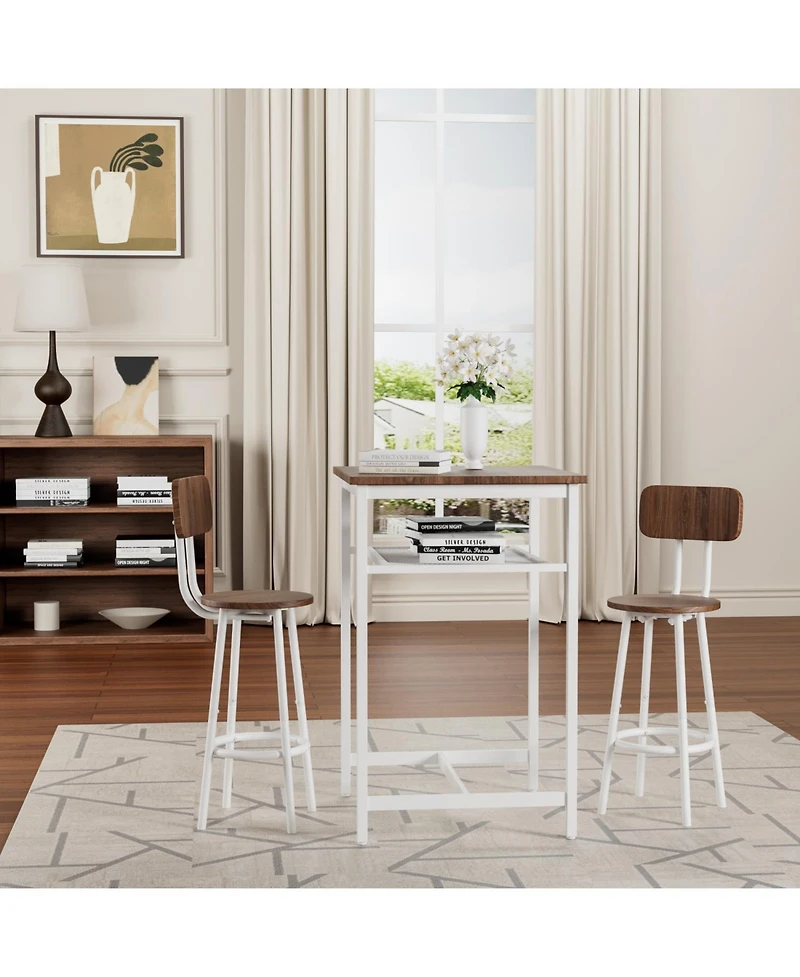 Streamdale Furniture Bar table, equipped with 2 bar stools, with backrest and partition