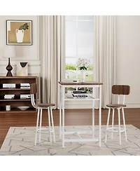 Streamdale Furniture Bar table, equipped with 2 bar stools, with backrest and partition