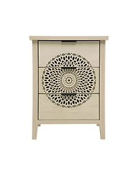 Streamdale Furniture Streamdale Hollow-Carved 3 Drawer Dresser with Metal Handles