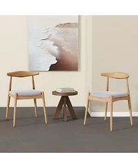 Streamdale Furniture Rubberwood Dining Chairs (Set of 2) - Natural/Beige