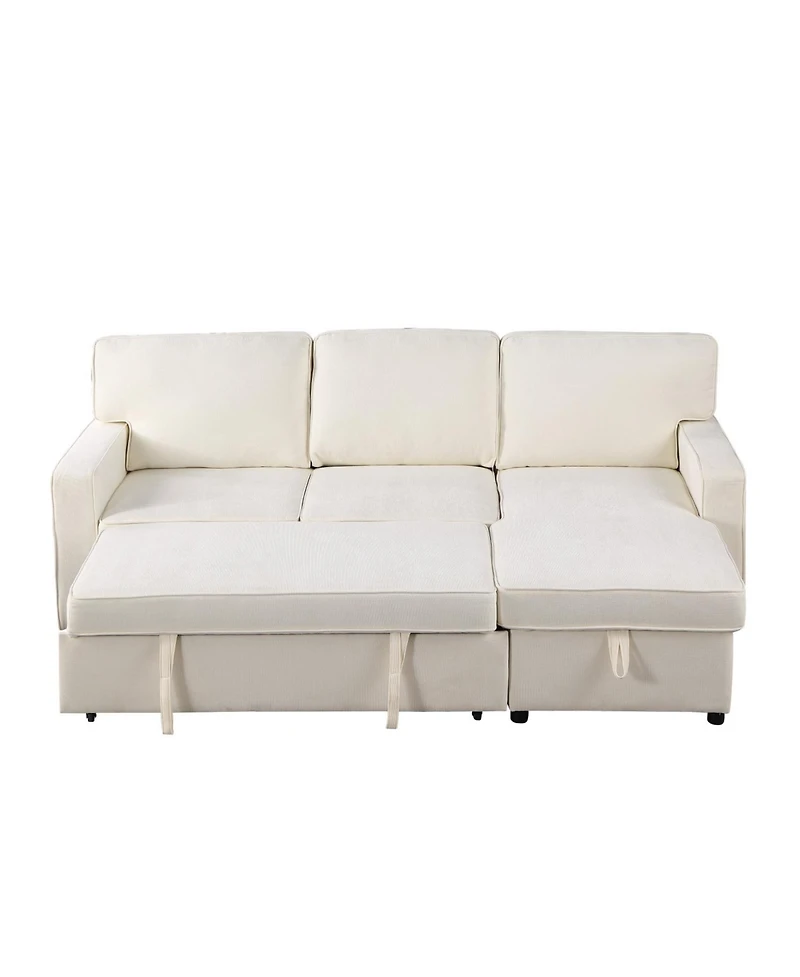 Streamdale Furniture Streamdale Storage Sleeper Sectional with Usb & Cup Holders