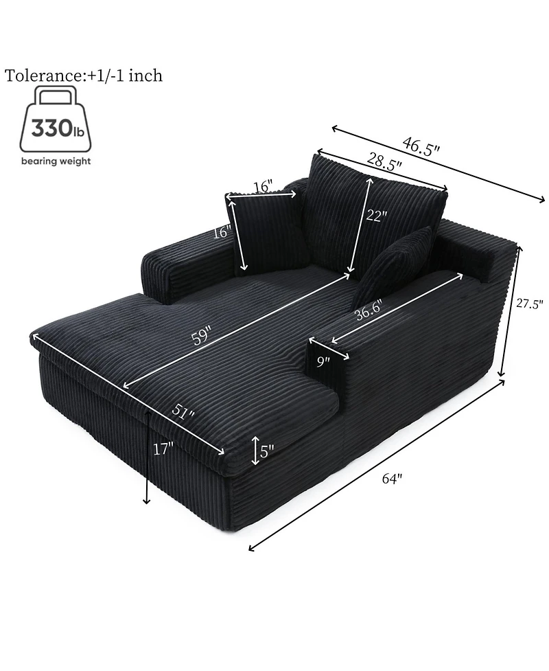 Streamdale Furniture Chaise Lounge Sofa Bed