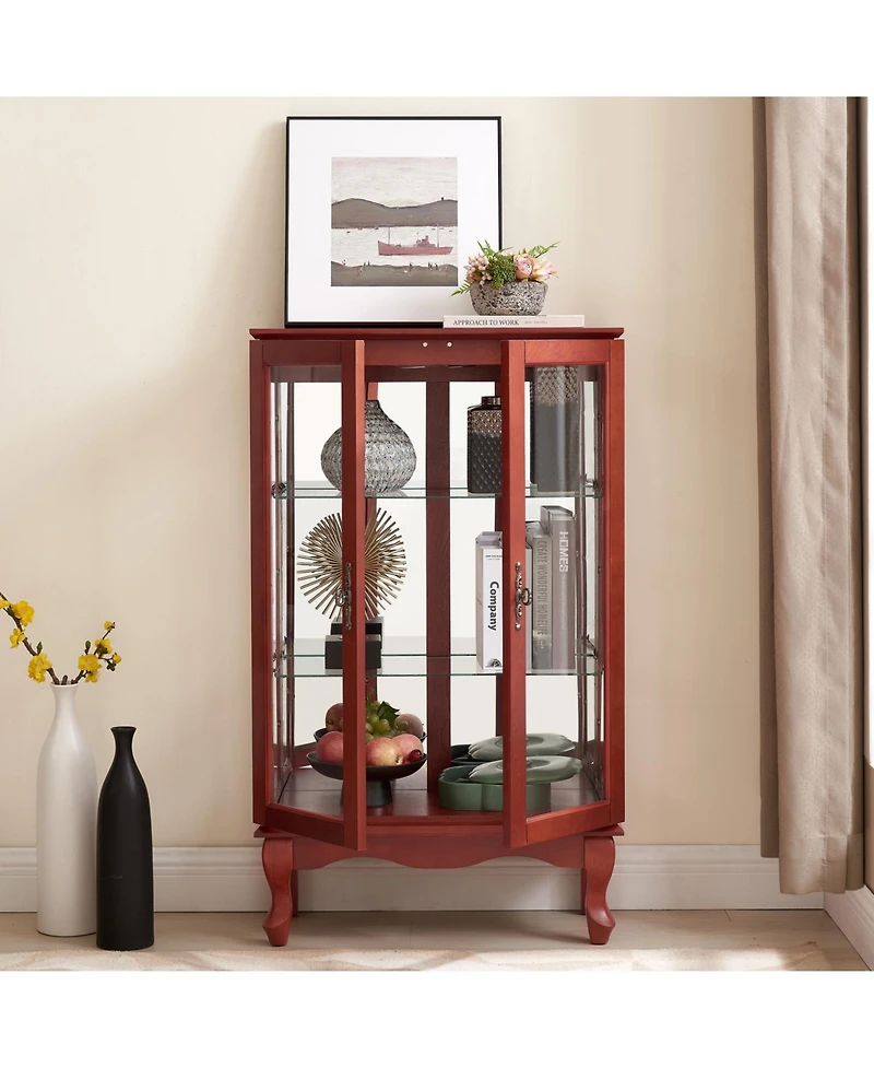 Streamdale Furniture Elegant 2-Door Curio Cabinet - Lighted Display