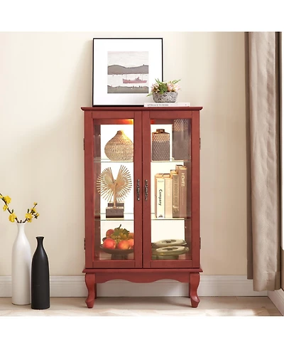 Streamdale Furniture Elegant 2-Door Curio Cabinet - Lighted Display