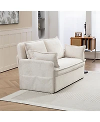 Streamdale Furniture Corduroy Convertible Sofa Bed with Usb Ports & Side Storage