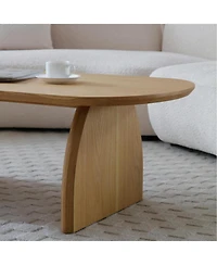 Streamdale Furniture 47" Oval Coffee Table - Solid Wood, Modern Natural Center Table