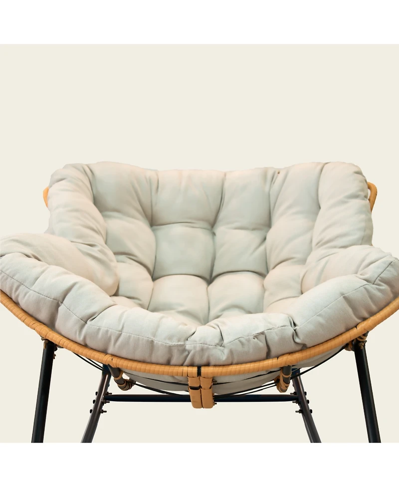 Streamdale Furniture Outdoor/Indoor Rocking Papasan Chair - Beige