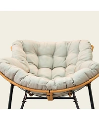 Streamdale Furniture Outdoor/Indoor Rocking Papasan Chair - Beige