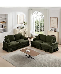 Streamdale Furniture Streamdale Modular Sofa Set, Flared Arms, Removable Skirts, Spindle Legs