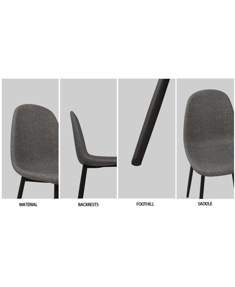 Streamdale Furniture Streamdale 59" Black Dining Table & 4 Suede Chairs