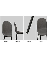 Streamdale Furniture Streamdale 59" Black Dining Table & 4 Suede Chairs