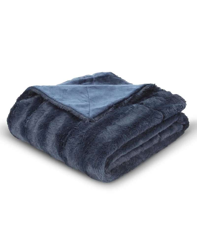 Cheer Collection Ultra Soft Faux Fur to Microplush Reversible Oversized Throw, 86" x