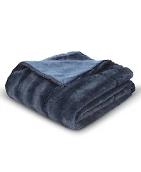 Cheer Collection Ultra Soft Faux Fur to Microplush Reversible Oversized Throw, 86" x