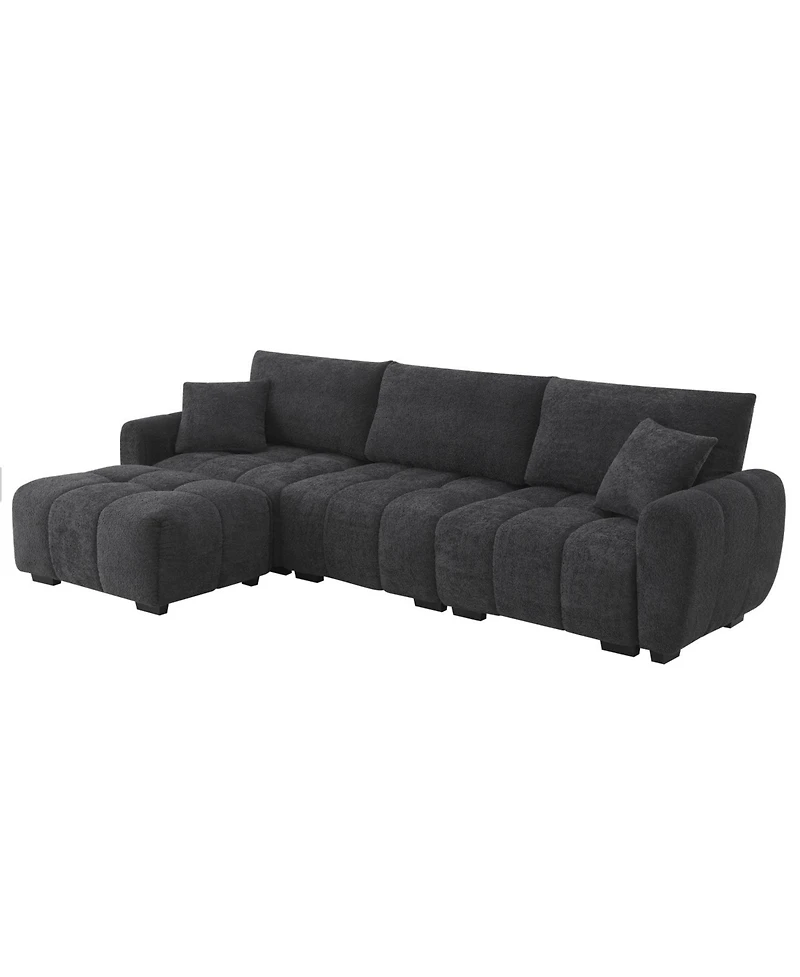 Streamdale Furniture 110" Modular Sectional Sofa with Ottoman